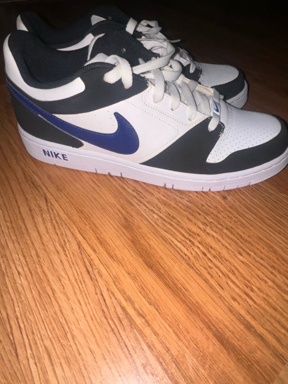 Nike Men’s Low-Top Sneakers in White, Black & Blue